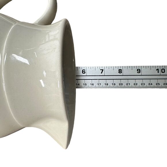 Longaberger Pottery Woven Traditions Blue Milk Juice Pitcher 1 QT USA 5 3/4" - Picture 8 of 8